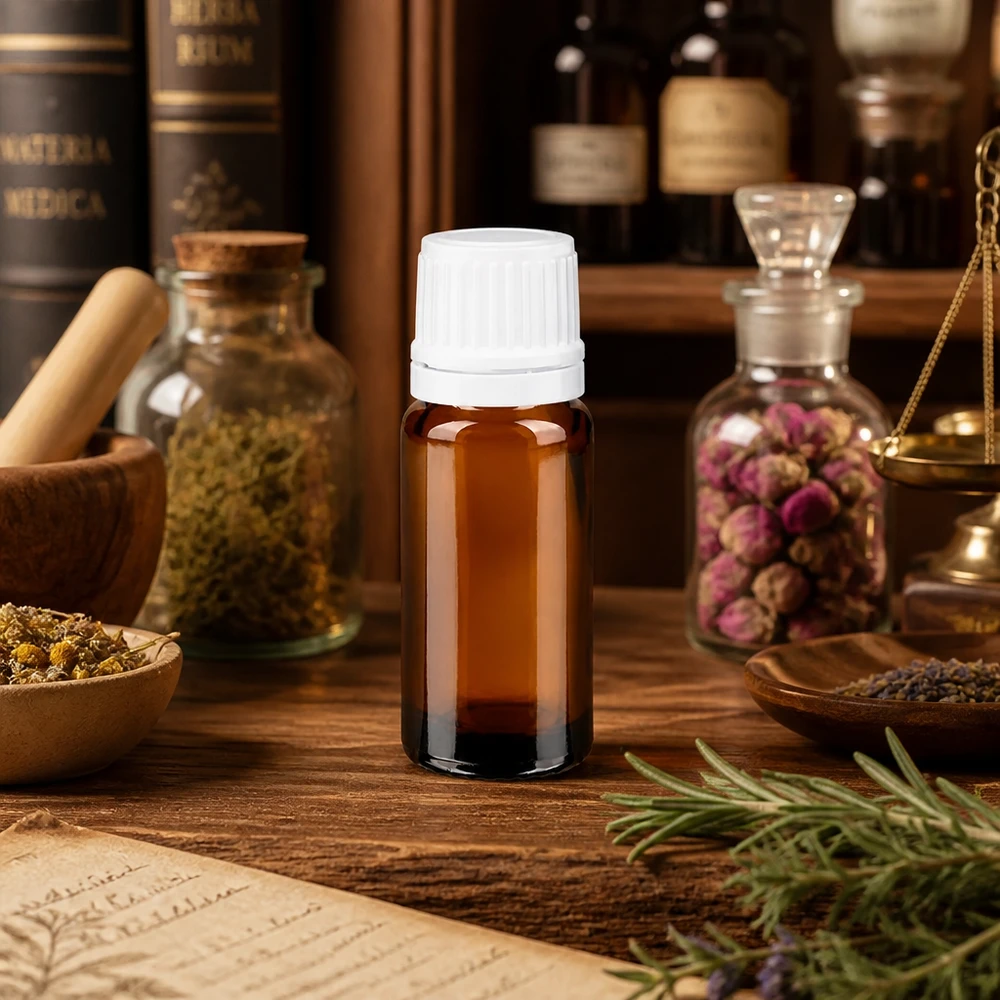 Apothekerglas 10ml Braunglasflasche mit präzisem Tropfeinsatz 0,7mm und originalversiegeltem Deckel