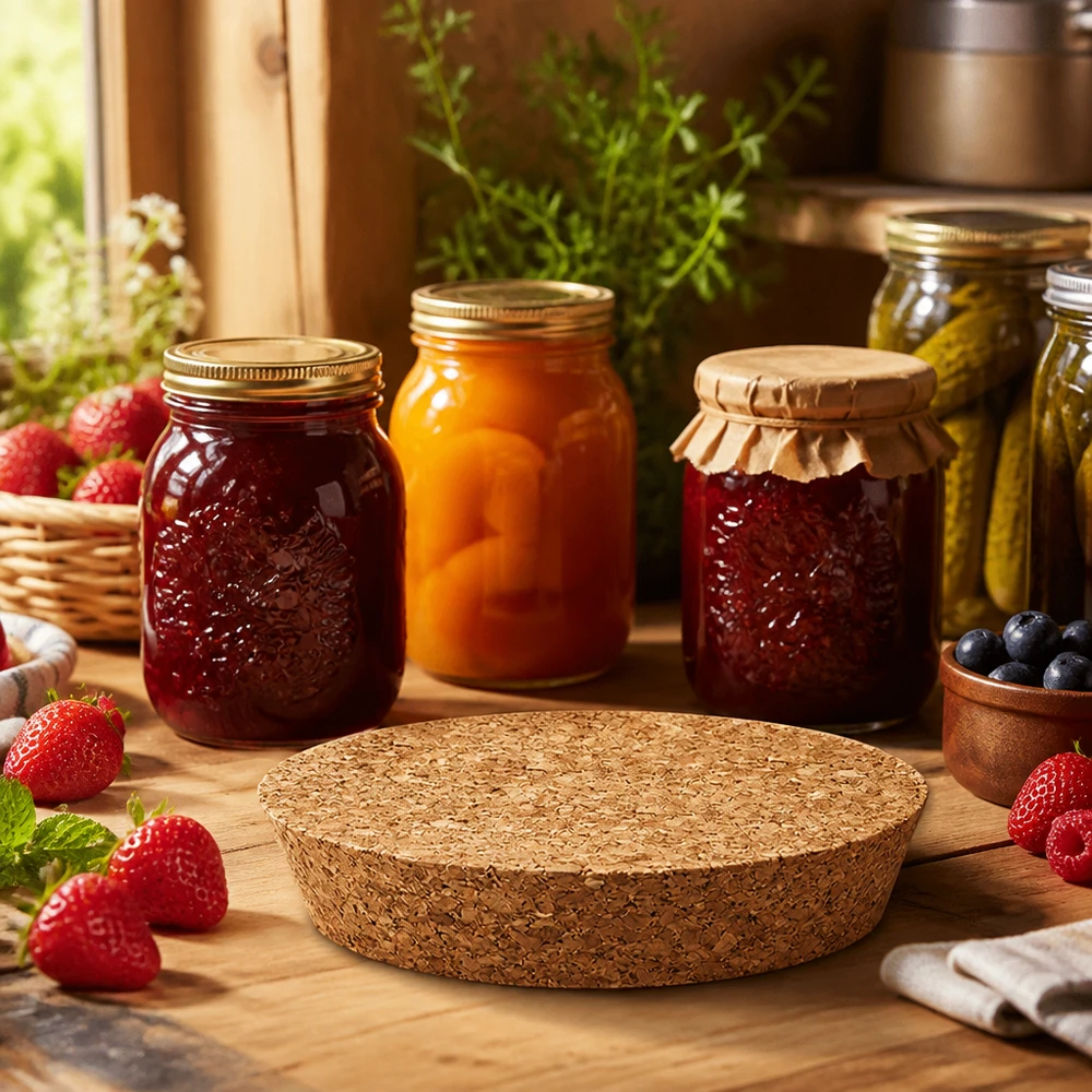 WECK Korken RR100 in rustikaler Küche mit Einmachgläsern Marmelade Konserven natürlicher Korkenverschluss 94mm