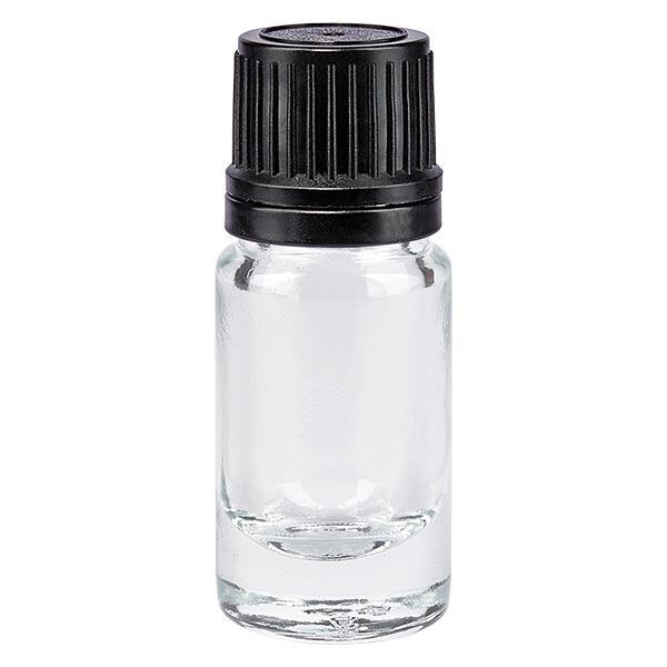 Apothekenflasche klar 5ml Schraubverschluss schwarz Giessring Originalitätsverschluss Apothekenflasche klar 5ml Schraubverschluss schwarz Giessring Originalitätsverschluss