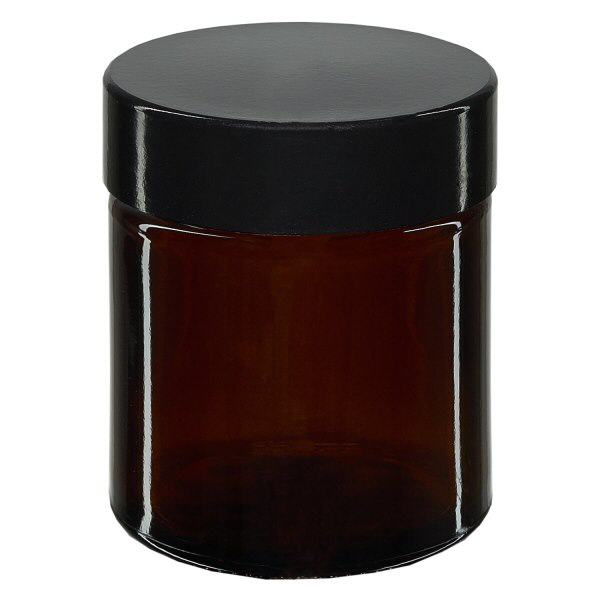 30ml Glastiegel. braun, mit schwarzem Bakelit ApoGlas