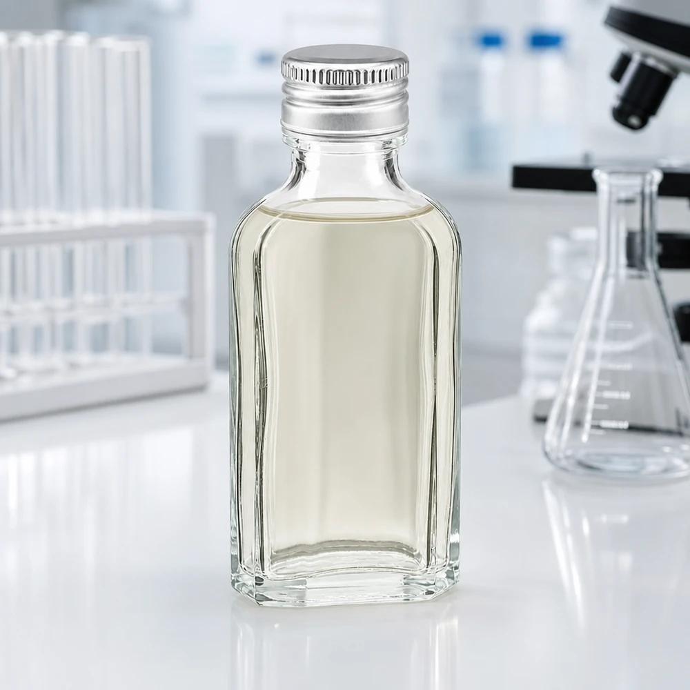 Rechteckige Glasflasche 50ml klar Meplat mit Aluminiumdeckel silber PP22