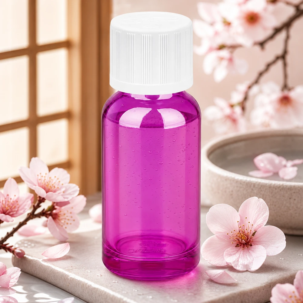 20ml Flasche 11mm Schraubverschluss weiß Standard Kindersicher PurpleLine UT18/20 Stilvolle 20ml Flasche in Purple Line Optik perfekt für hochwertige Kosmetikformulierungen