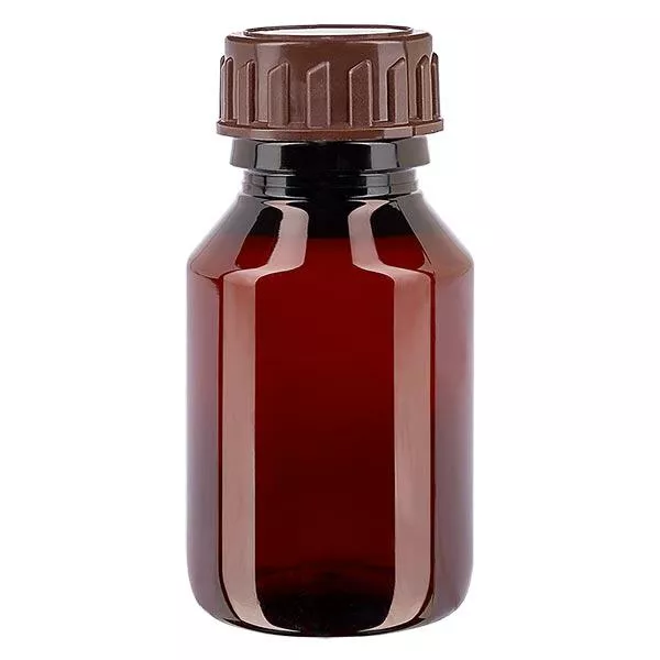PET Flasche 50ml mit braunem Verschluss Standard PET Flasche 50ml mit braunem Verschluss Standard