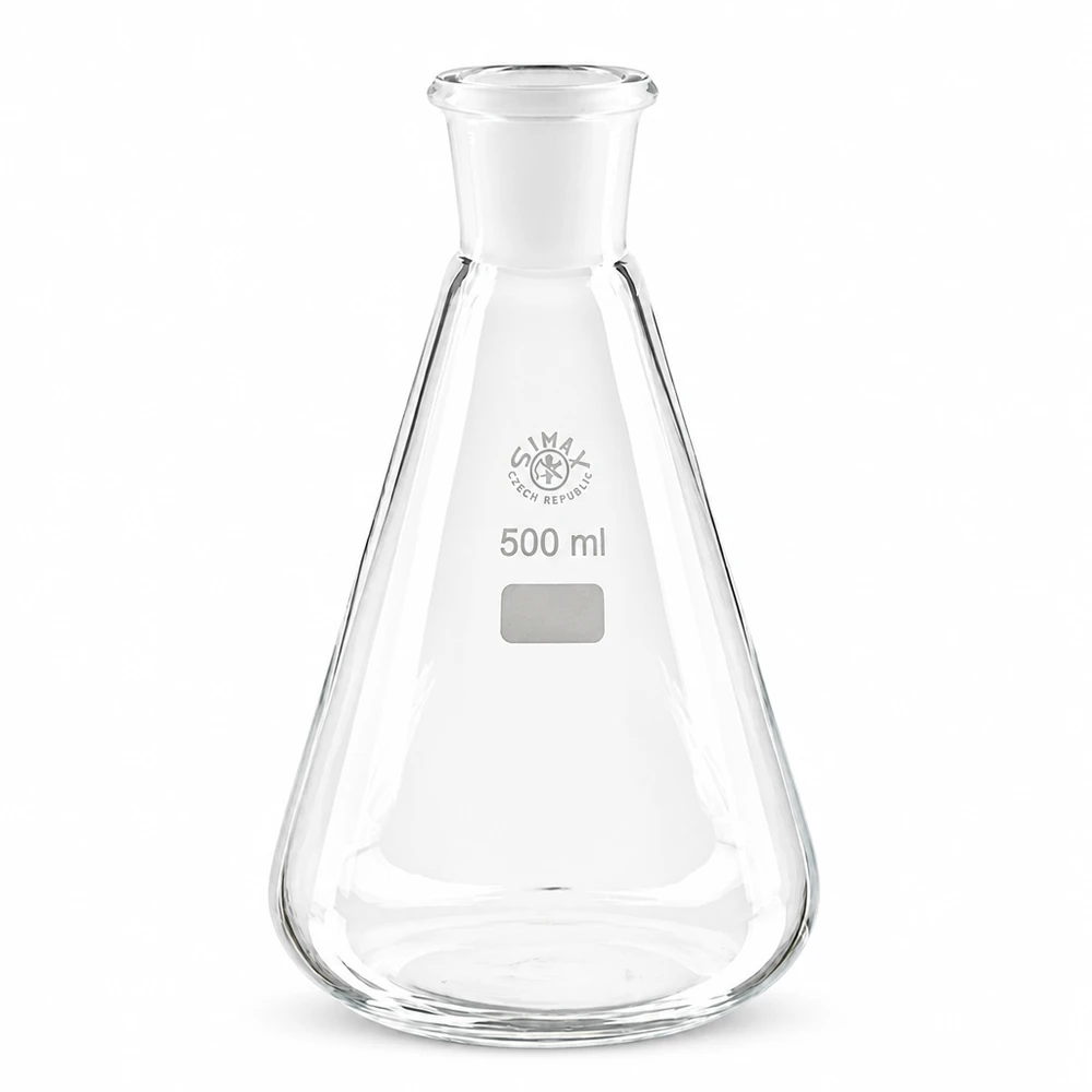 Klassischer Erlenmeyerkolben 500ml Fassungsvermögen ideal für Synthese und Analysen