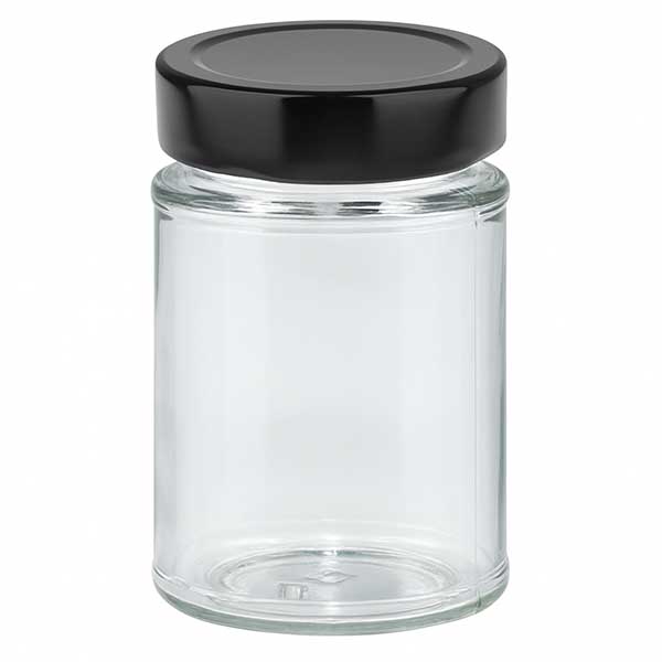 202ml Rundglas + BasicSeal Deckel schwarz deep UNiTWIST