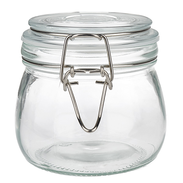 500ml Vorratsglas mit Silikonring und Bügelverschluss UNiTWIST Kompaktes 500ml Aufbewahrungsglas mit traditionellem Bügelsystem für sichere Lagerung