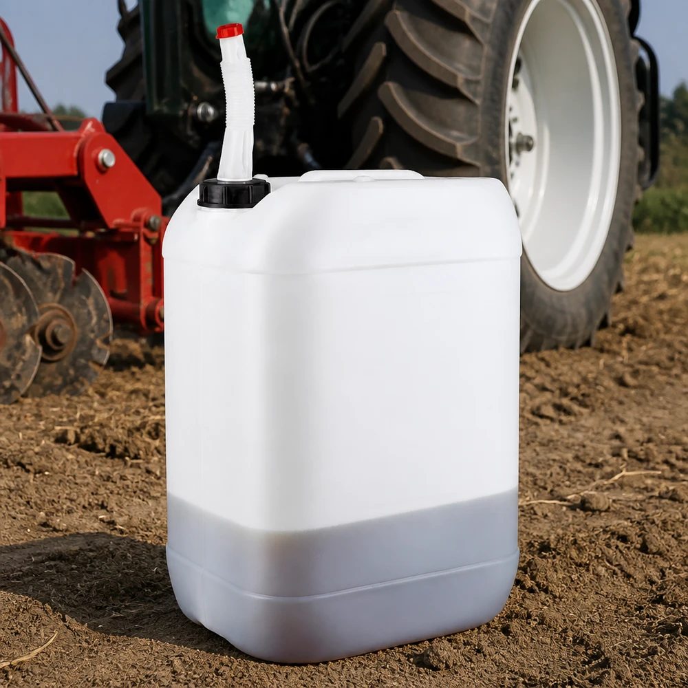 Robuster Agrarkanister 25 Liter mit Flex-Schnorchel für Pflanzenschutzmittel im Feldeinsatz