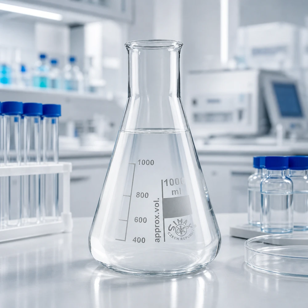 Erlenmeyerkolben 100ml Weithals mit ergonomischer Becherform für sicheres Handling im Labor