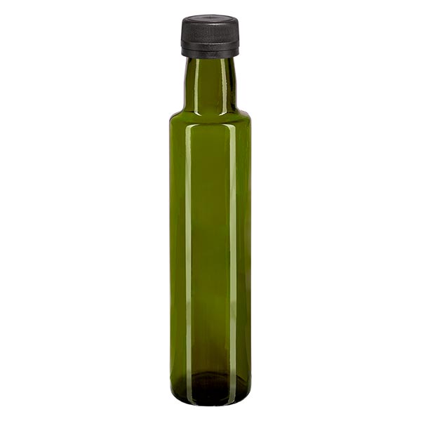 250ml Schraubflasche rund olivgrün mit schwarz Verschluss 250ml Schraubflasche rund olivgrün mit schwarz Verschluss