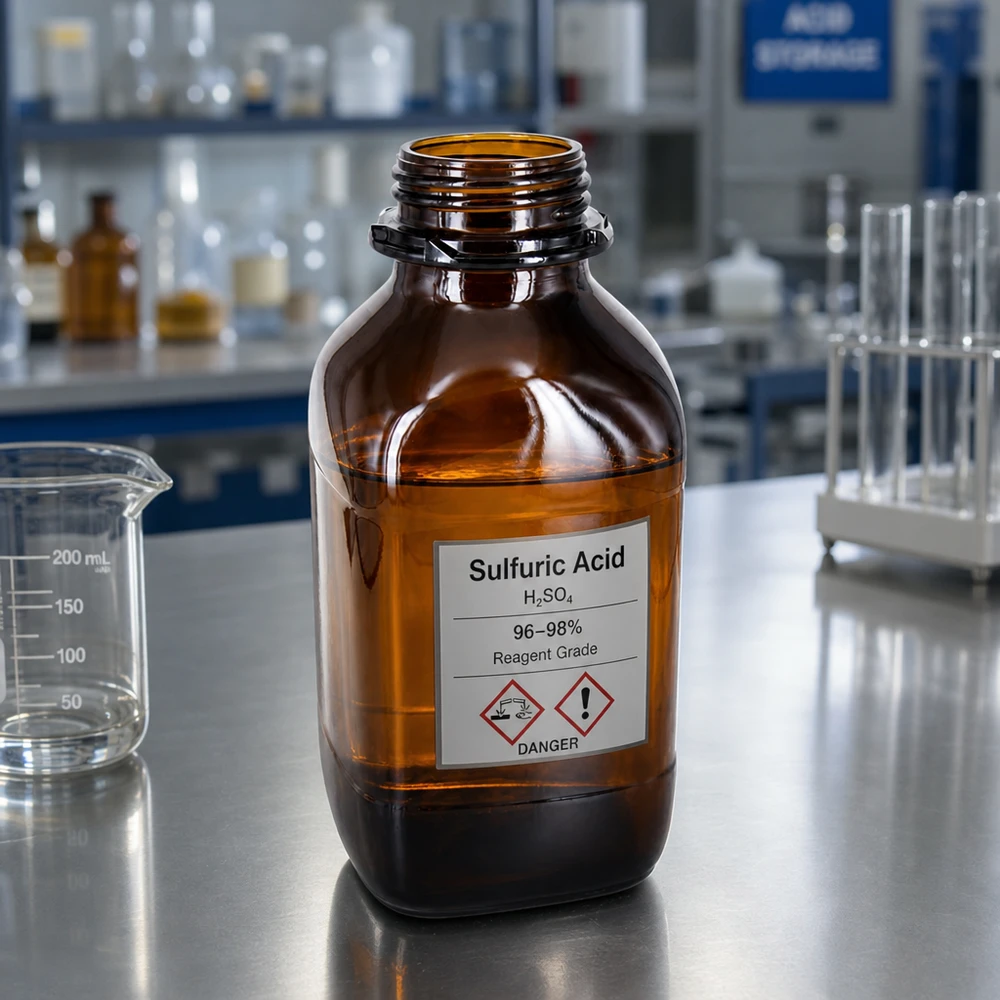 Premium Chemikalienflasche 1000ml aus schützendem Braunglas 1000ml Weithalsflasche für einfaches Befüllen und Entleeren von Chemikalien im Labor