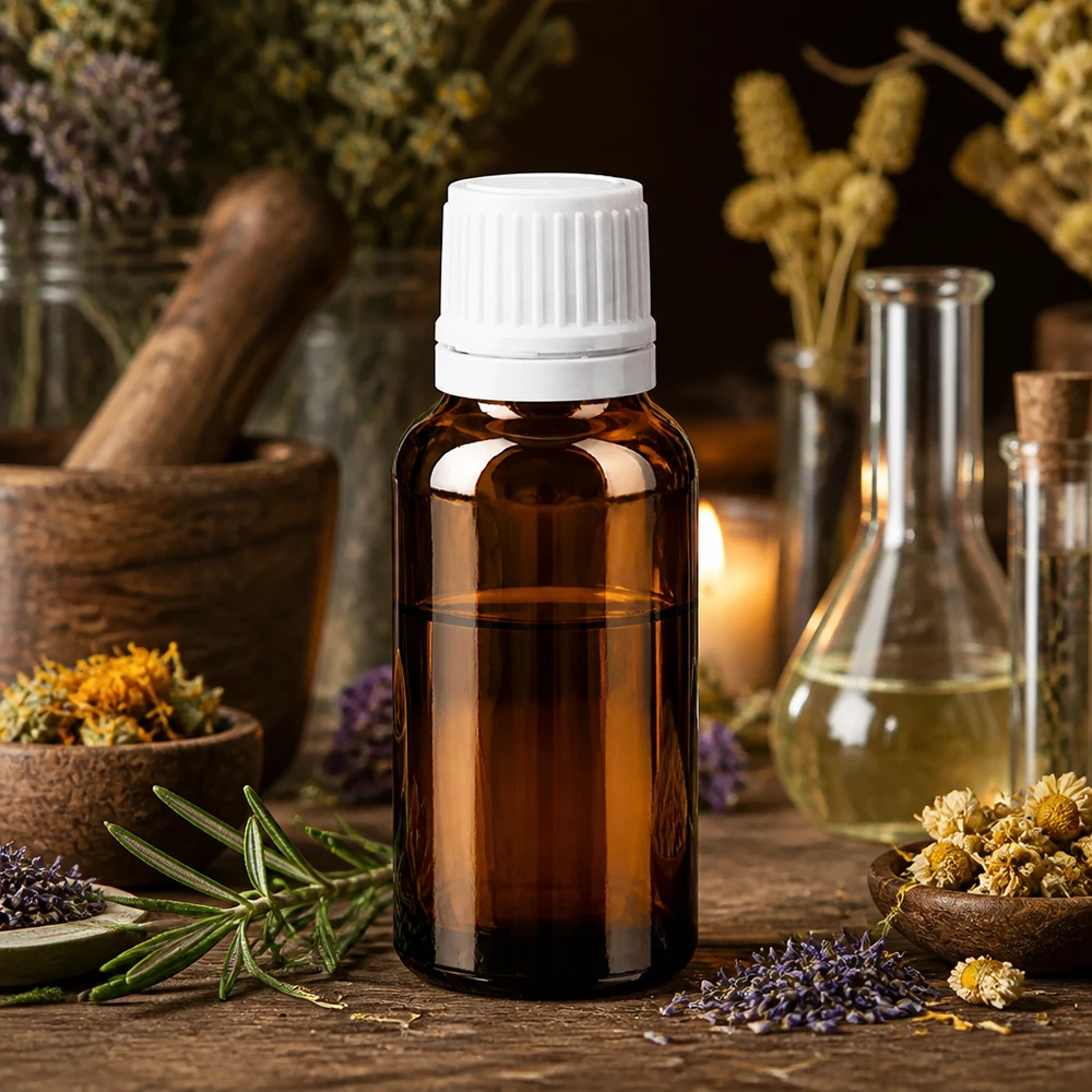 Braune 20ml ApoGlas Flasche mit präzisem 0.7mm Tropfeinsatz für Naturheilkunde und Aromatherapie