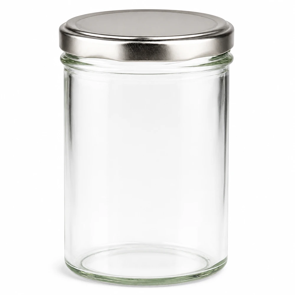 435ml Sturzglas mit BasicSeal Deckel silber UNiTWIST 435ml Sturzglas mit silbernem BasicSeal Deckel - leeres Einmachglas aus klarem Glas mit Metalldeckel