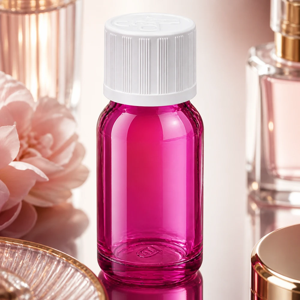 10ml Flasche 11mm Schraubverschluss weiß Standard Kindersicher PurpleLine UT18/10 Handliche 10ml Sammelflasche in violett für DIY-Kosmetik und selbstgemischte Öl-Blends