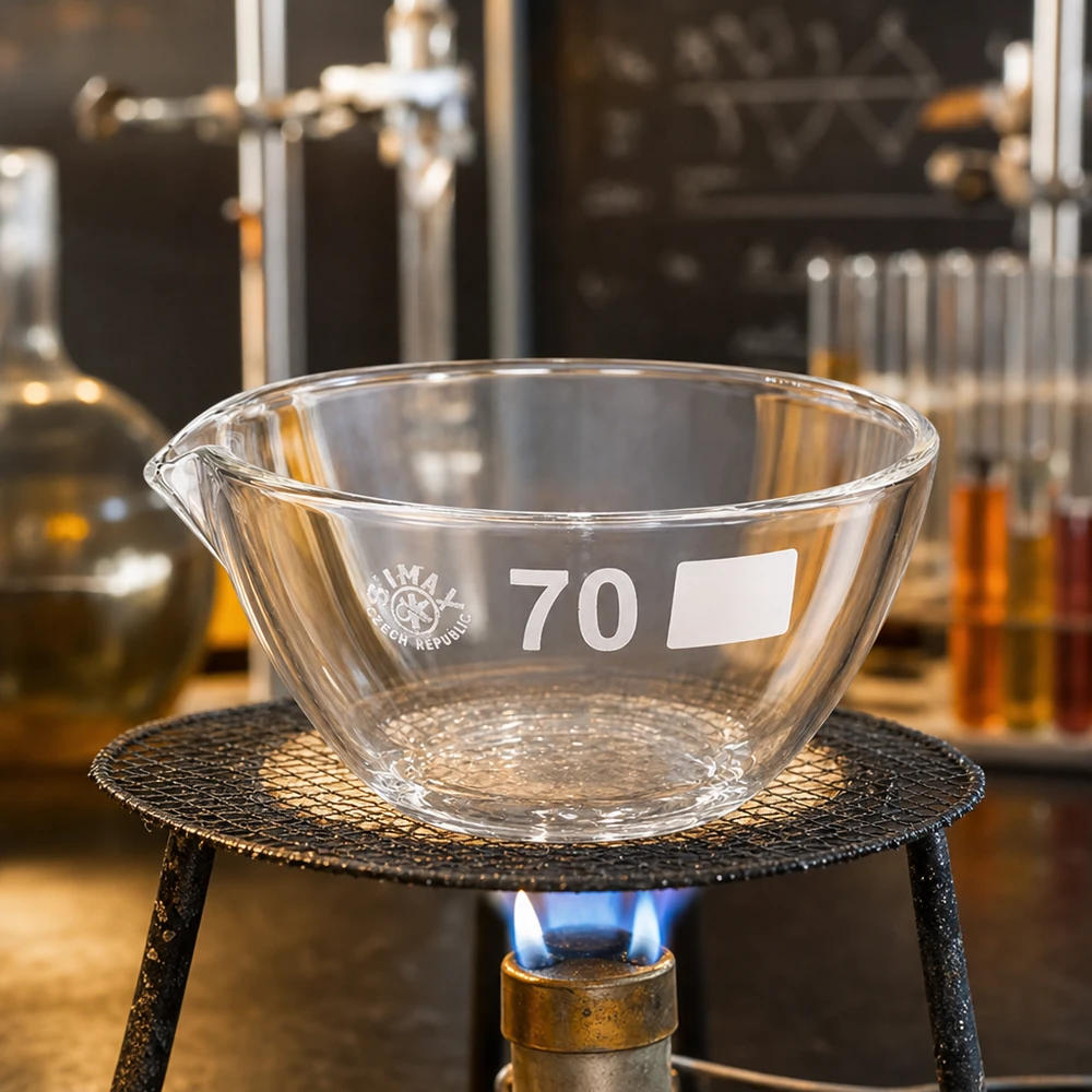 60ml Abdampfschale mit Ausguss Borosilikat ø70mm 60ml Verdampfungsschale mit praktischem Ausguss perfekt für Mikrochemie und kleine Probenmengen