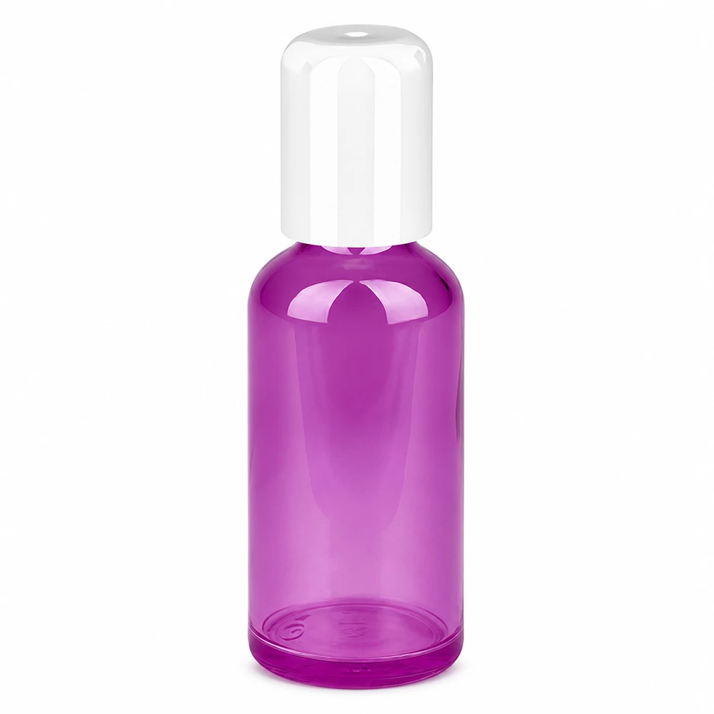 50ml Roll-On Flasche weiss Standard PurpleLine UT18/50 Roll-On Behälter 50ml in Purple-Line Design mit weissem STD Verschluss