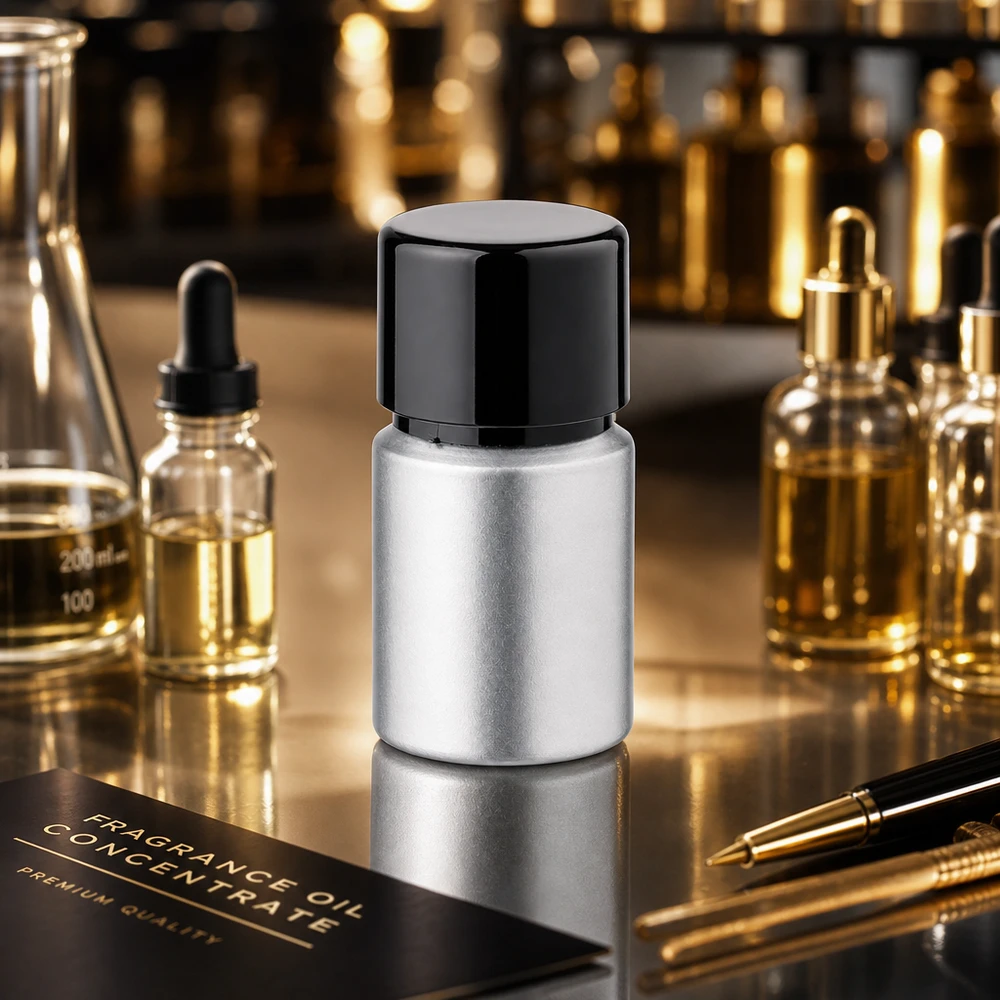 10ml gebeizte Aluflasche mit Schraubkappe Premium 10ml Aluminiumflasche gebeizt - elegante Metalloptik mit schwarzem Schraubverschluss für Kosmetika