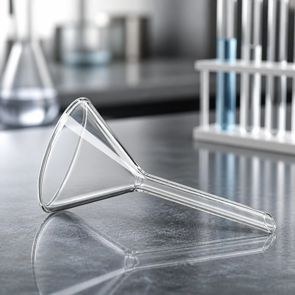 Trichter ø50mm Kalk-Soda, Winkel 60°, Kurzstil Analytischer Trichter aus hochwertigem Borosilikatglas für quantitative Laboranalysen