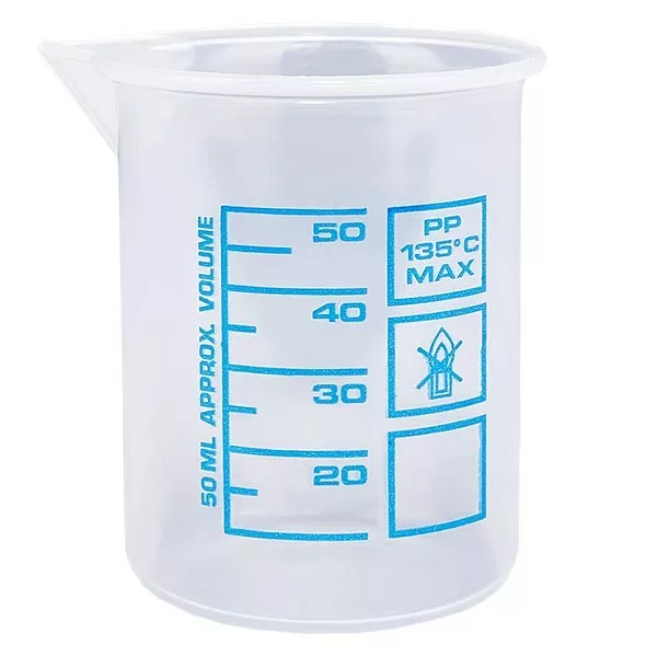 50ml Messbecher (Griffinbecher) PP, antistatisch 50ml Messbecher (Griffinbecher) PP, antistatisch