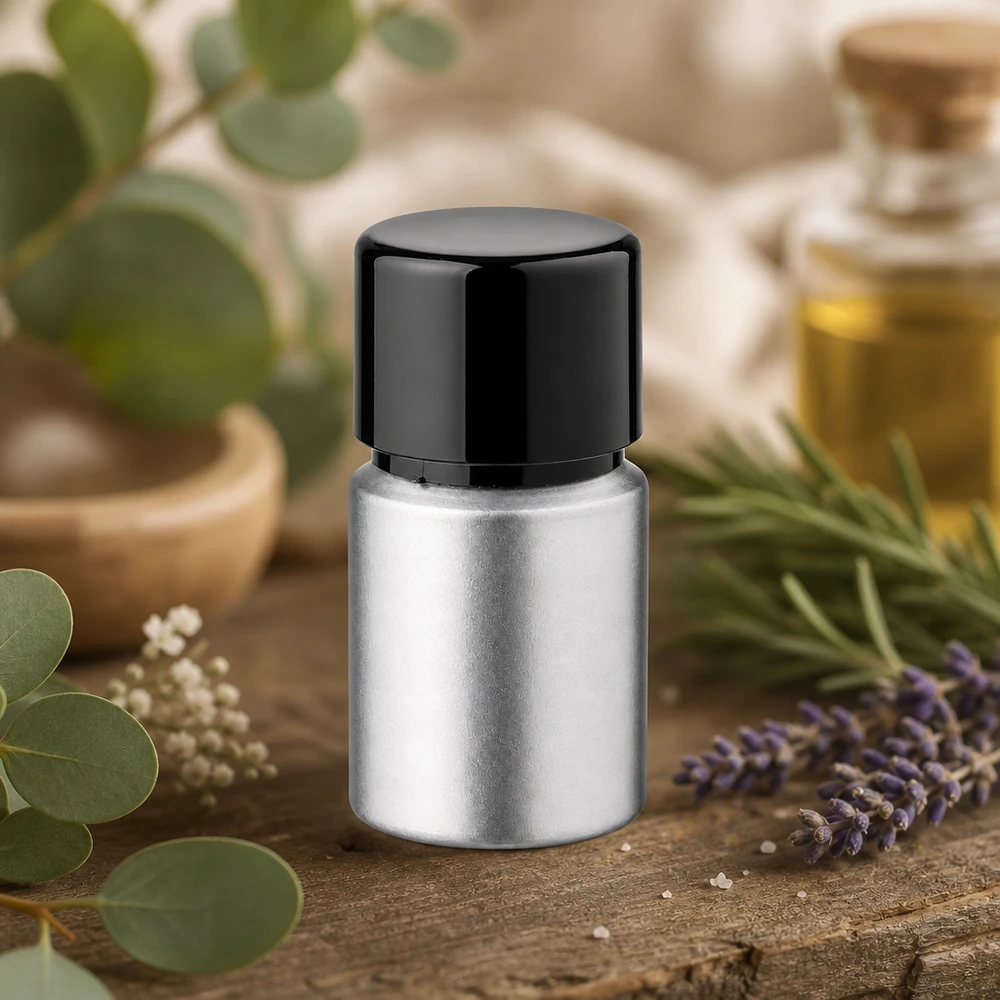 10ml Aluflasche mit matter Oberfläche - elegante silberne Flasche für hochwertige Beauty Produkte