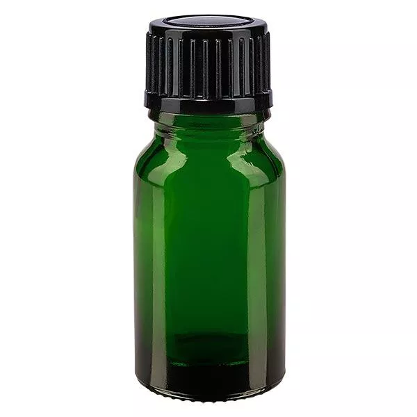 Apothekenflasche grün 10ml Schraubverschluss schwarz Standard