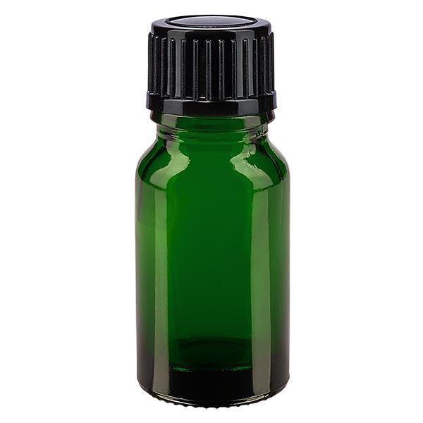 Apothekenflasche grün 10ml Schraubverschluss schwarz Standard Apothekenflasche grün 10ml Schraubverschluss schwarz Standard