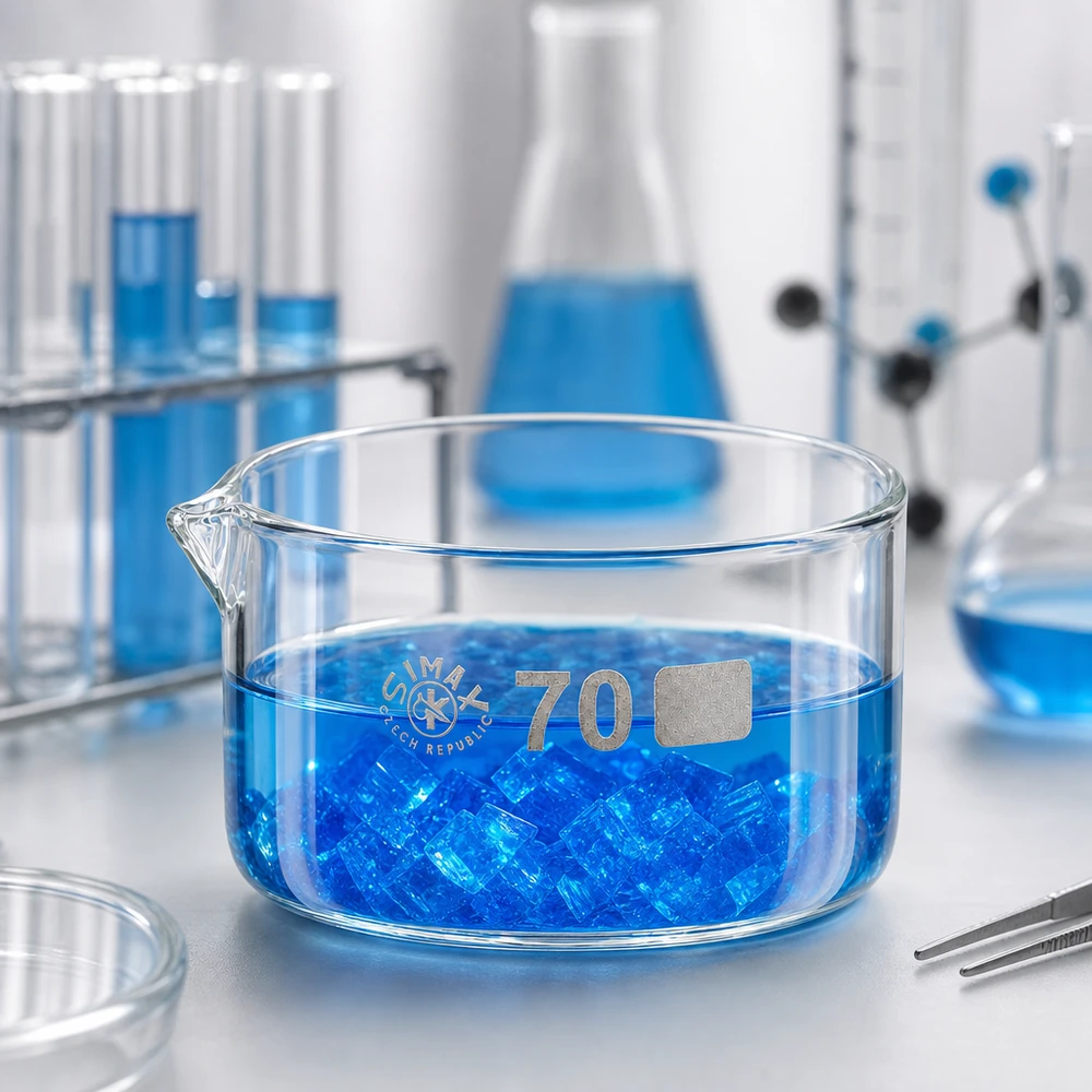 100ml Kristallisierschale mit Ausguss Borosilikat ø70mm Niedrige zylindrische Glasschale 70mm Durchmesser mit Ausguss für chemische Analysen