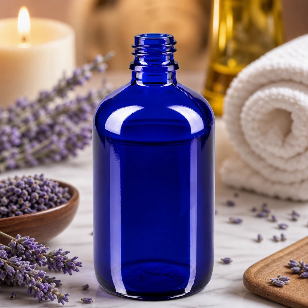 Tropfflasche 100ml DIN 18 BLAUGLAS Lichtschutz Glasflasche blau 100ml perfekt für empfindliche Flüssigkeiten