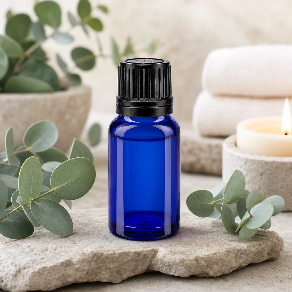Kobaltblaue Apothekerflasche 10ml mit OV-Verschluss für ätherische Öle und Aromatherapie