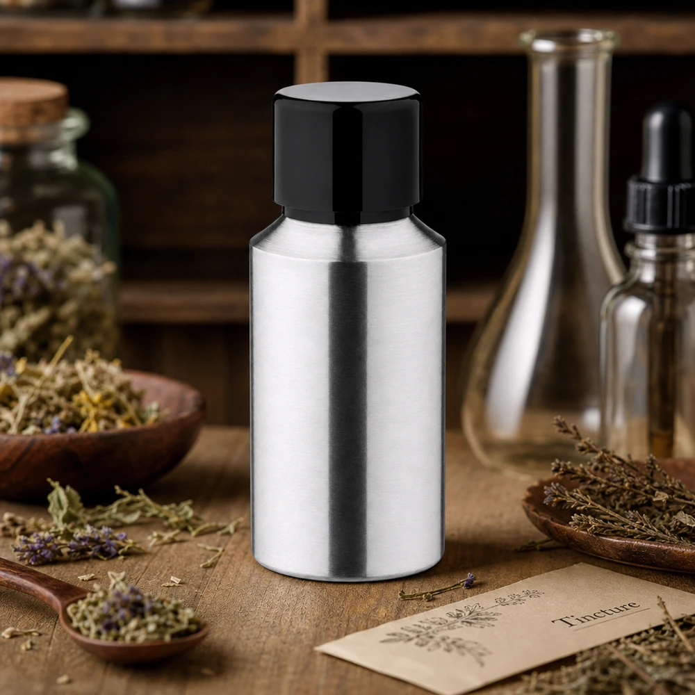 30ml geschliffene Aluflasche mit Schraubkappe Kleine 30ml Aluminium Flasche geschliffen perfekt für Reise und mobile Anwendungen