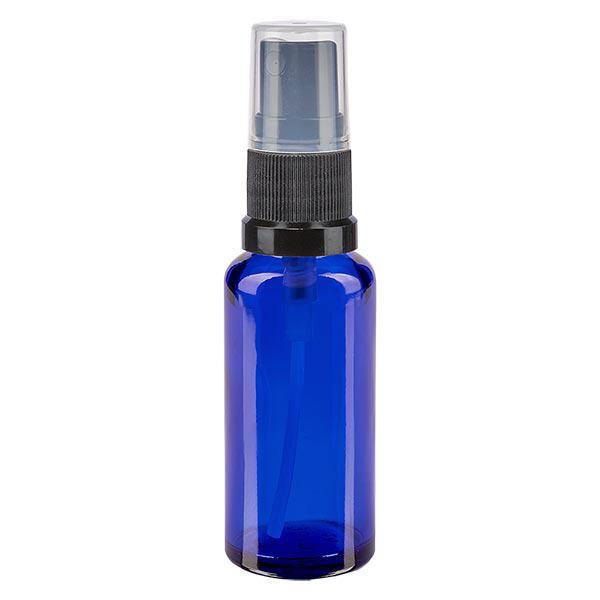 Apothekenflasche blau 30ml Sprayaufsatz schwarz Apothekenflasche blau 30ml Sprayaufsatz schwarz