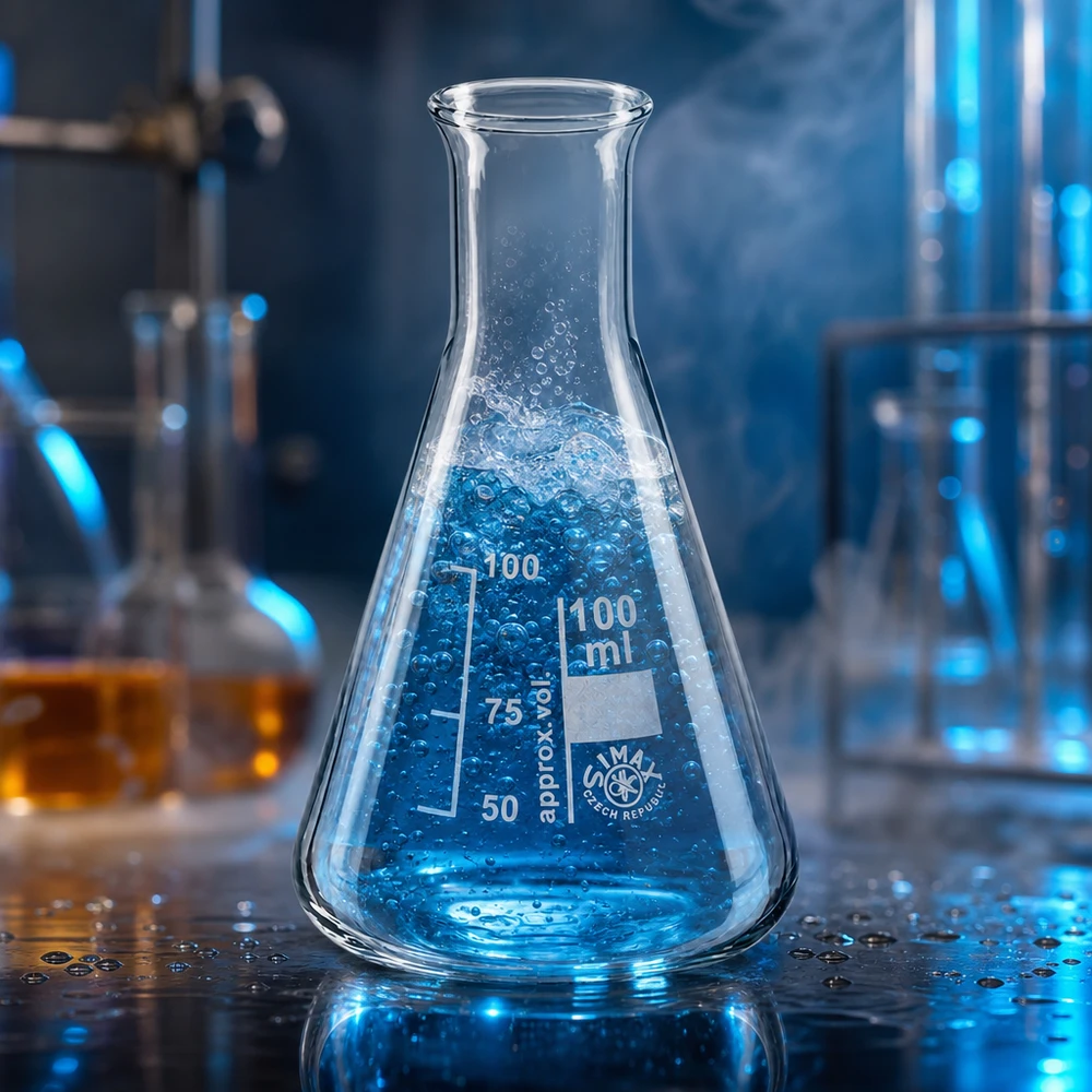 Vielseitiger 100ml Erlenmeyerkolben mit Enghals für Titration Synthese und analytische Chemie