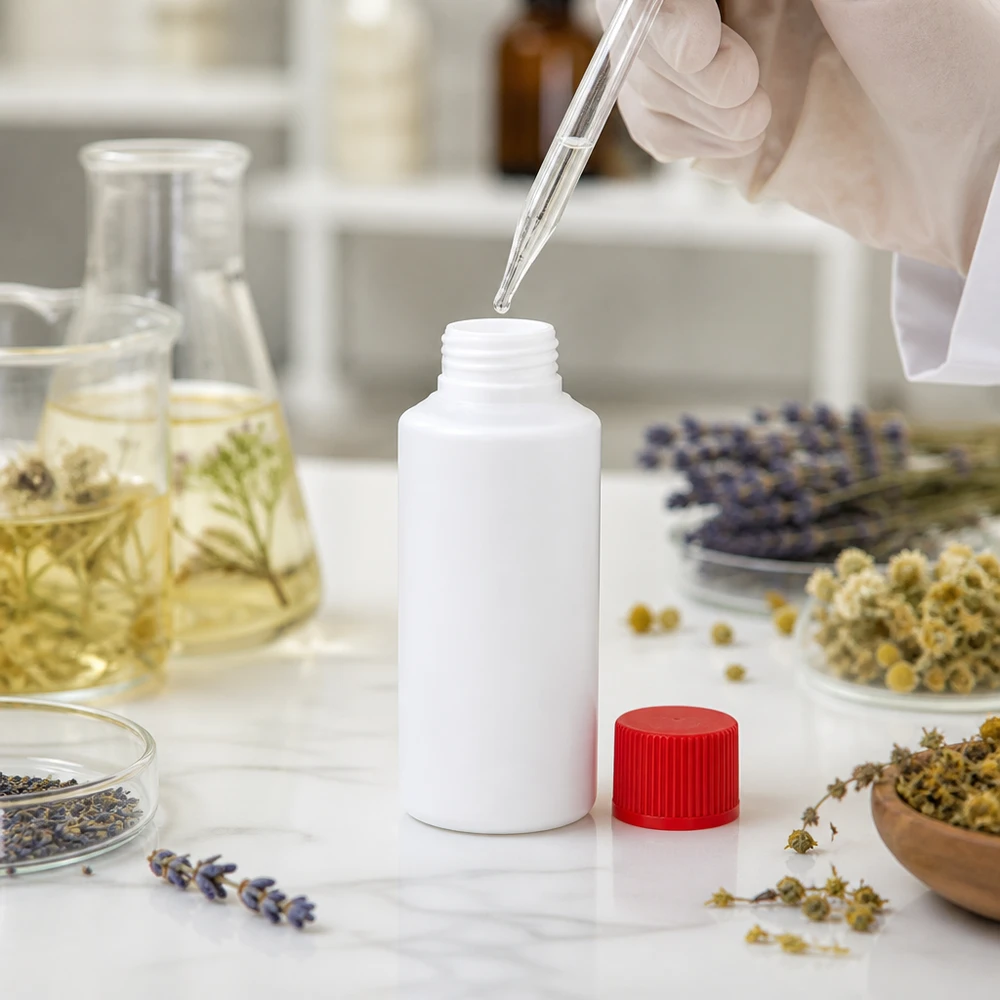 Hochdichtes Polyethylen Apothekenflasche 30ml weiß für ätherische Öle und Naturkosmetik