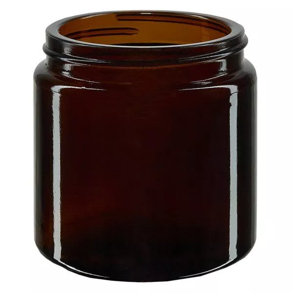 120ml Glastiegel. braun ohne Deckel, Gewinde 58mm/R3 ApoGlas