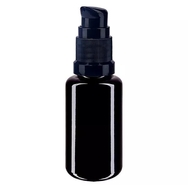Apothekenflasche violett 20ml PumpVerschluss schwarz Standard Apothekenflasche violett 20ml PumpVerschluss schwarz Standard