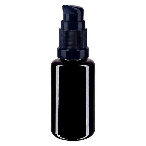 Apothekenflasche violett 20ml PumpVerschluss schwarz Standard Apothekenflasche violett 20ml PumpVerschluss schwarz Standard