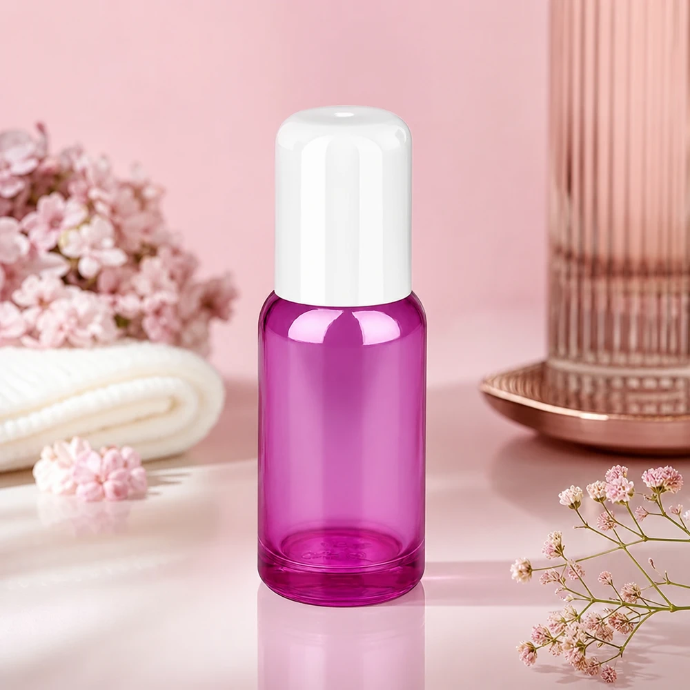20ml Roll-On Flasche weiss Standard PurpleLine UT18/20 Professionelle Roll-On Flasche 20ml mit hygienischem Metallball-Applikator für Beauty-Anwendungen