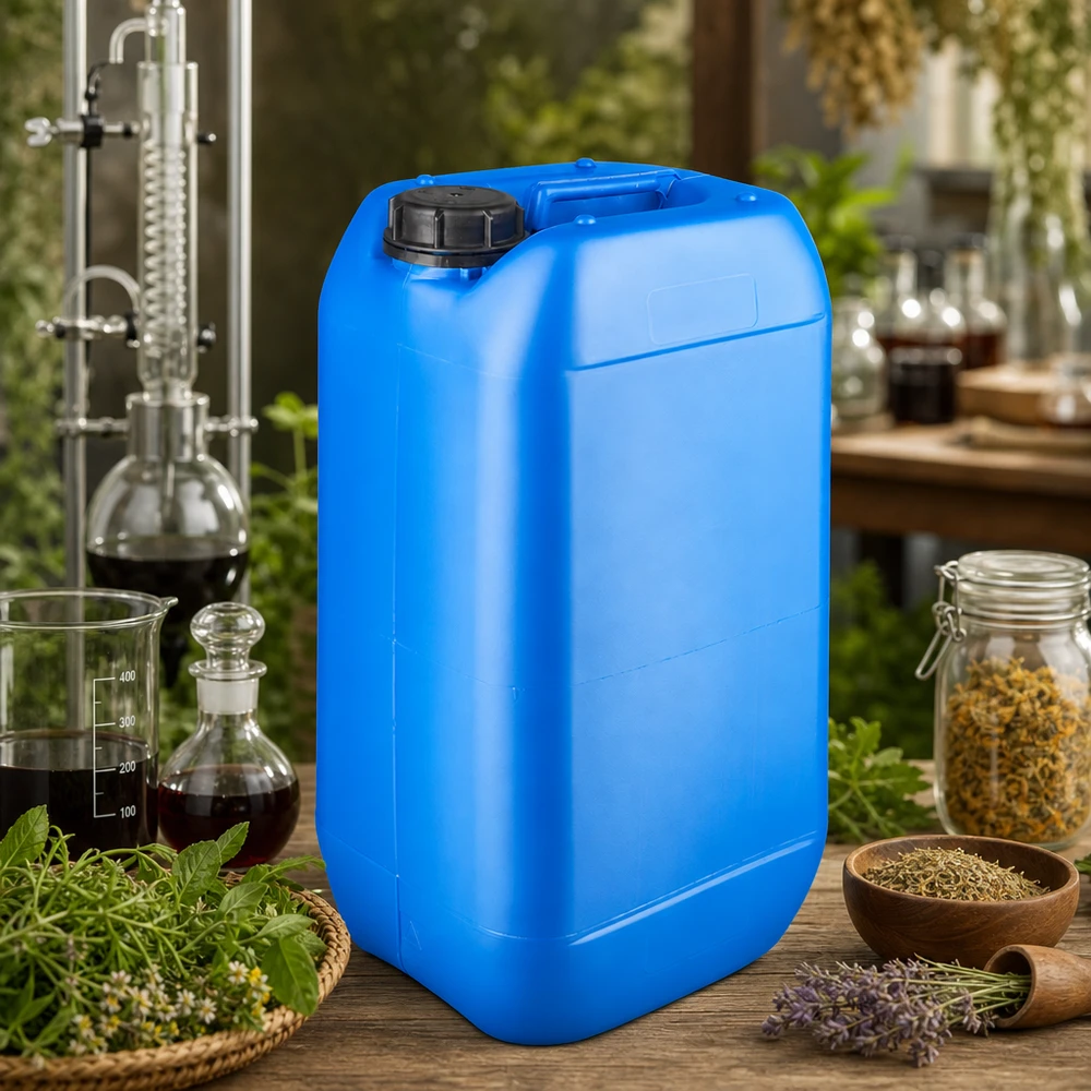 Robuster Lagerkanister 15 Liter blau mit Schraubdeckel für ätherische Öle und Kräuterextrakte
