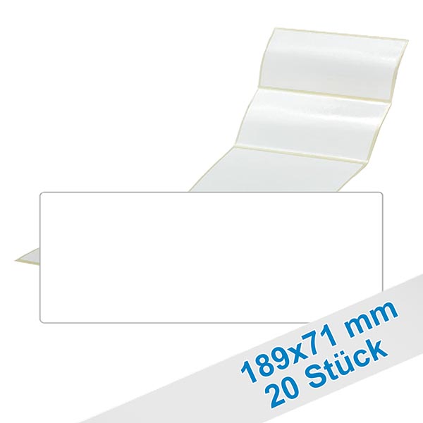 20er Pack Etiketten 71.5 x 189.0mm zum Beschriften 20er Pack Etiketten 71.5 x 189.0mm zum Beschriften