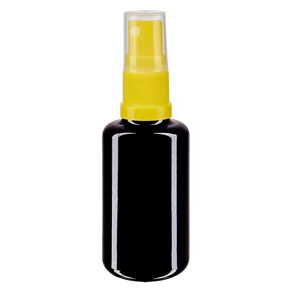 Apothekenflasche violett 30ml Sprayaufsatz gelb Apothekenflasche violett 30ml Sprayaufsatz gelb