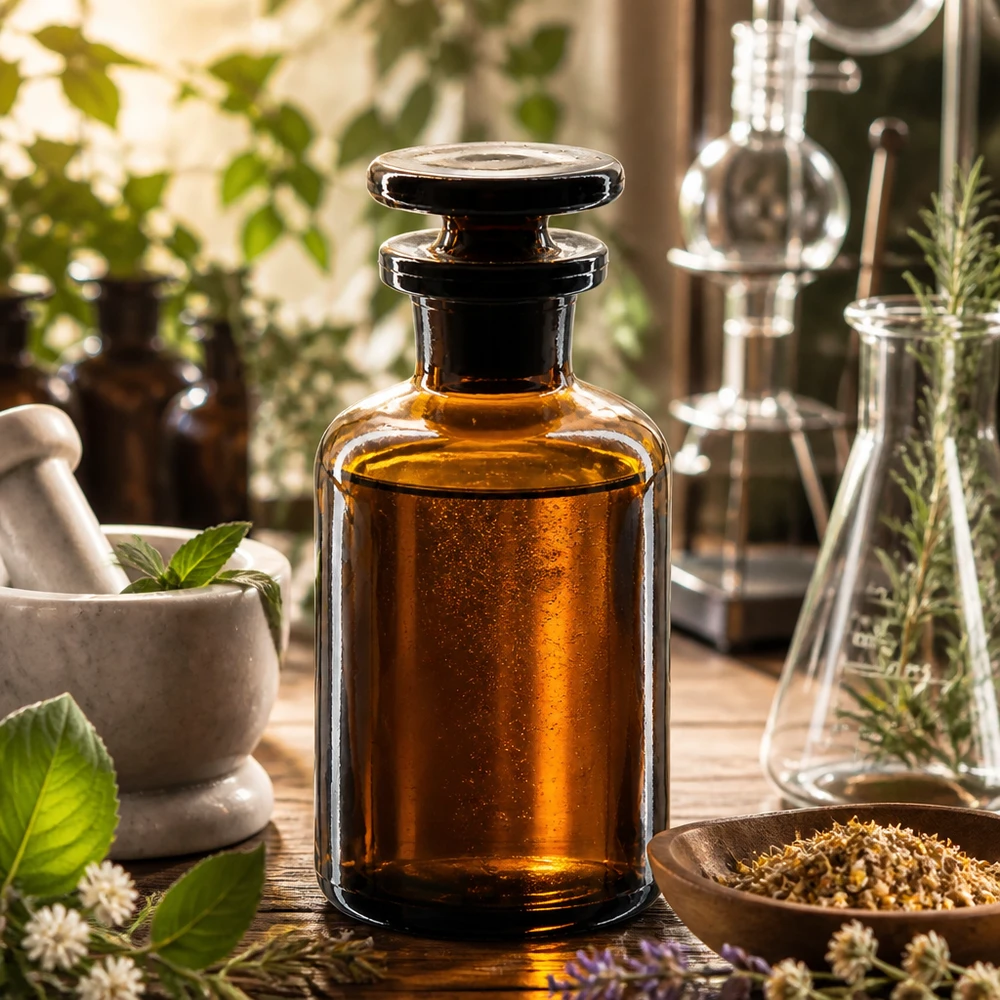 Rundschulterfl. 50ml braun Enghals Glasstopfen Braunglas Vorratsflasche 50ml mit Enghals und Glasstopfen für Laborchemikalien UV-Schutz