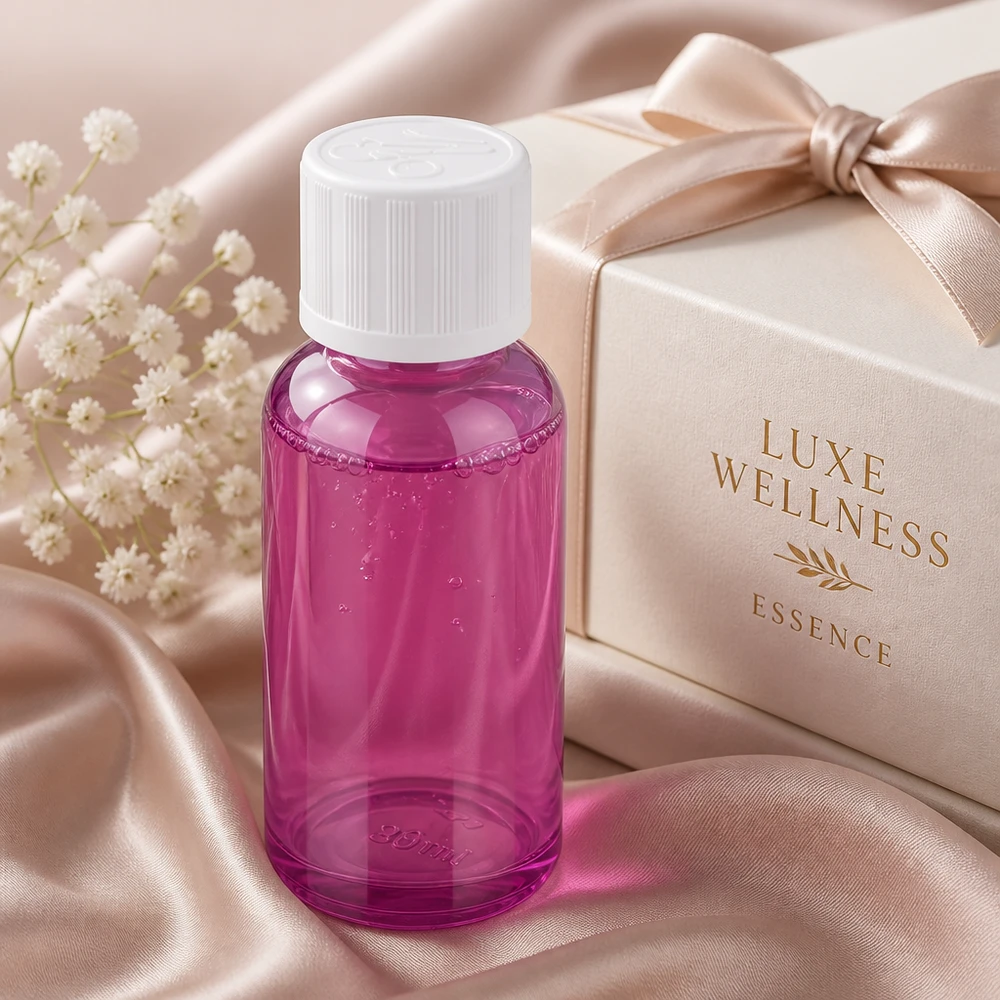30ml Flasche 11mm Schraubverschluss weiß Standard Kindersicher PurpleLine UT18/30 Hochwertige 30ml Flasche in Purple-Line Optik mit auslaufsicherem Verschlusssystem