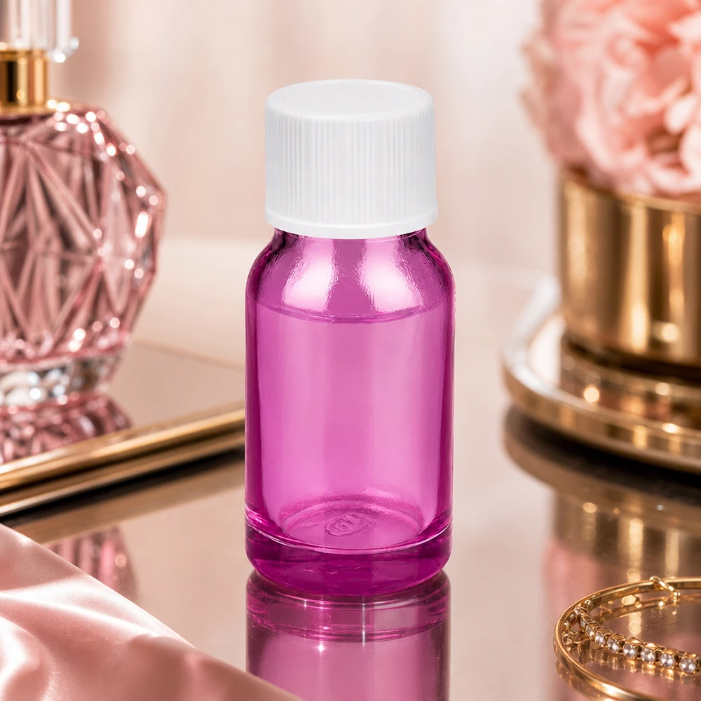 10ml Flasche 11mm Schraubverschluss weiss Standard PurpleLine UT18/10 Stilvolle 10ml Violettglas Flasche mit weißem 11mm Verschluss für luxuriöse Beauty-Produkte