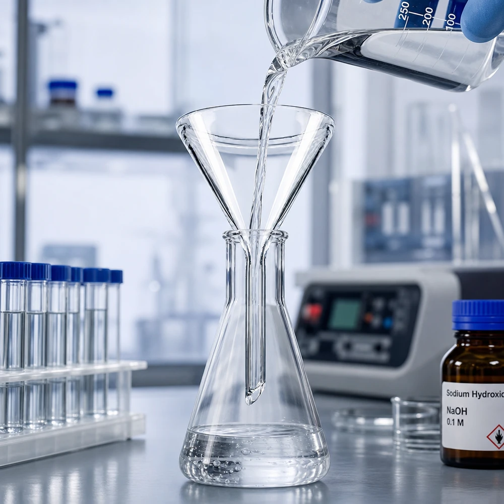 Trichter ø40mm Kalk-Soda, Winkel 60°, Kurzstil Hochwertiger Labortrichter aus Kalk-Soda-Glas 40mm für professionelle Anwendungen in der Analytik