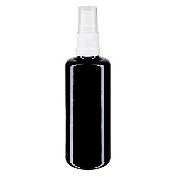 Apothekenflasche violett 100ml Sprayaufsatz weiß