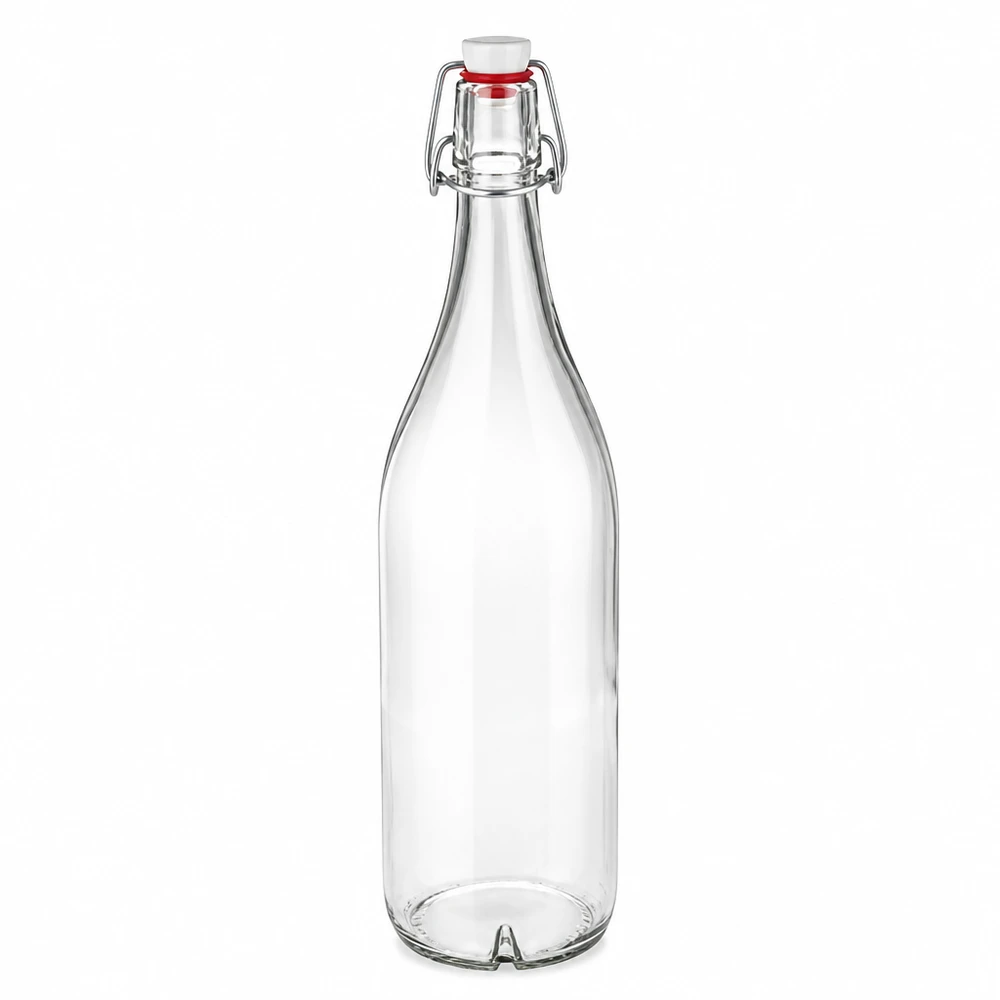 1000ml Glasflasche und Bügelverschluss PVC UNiTWIST 1000ml Glasflasche mit Bügelverschluss PVC UNiTWIST transparent leer Produktansicht Hauptbild