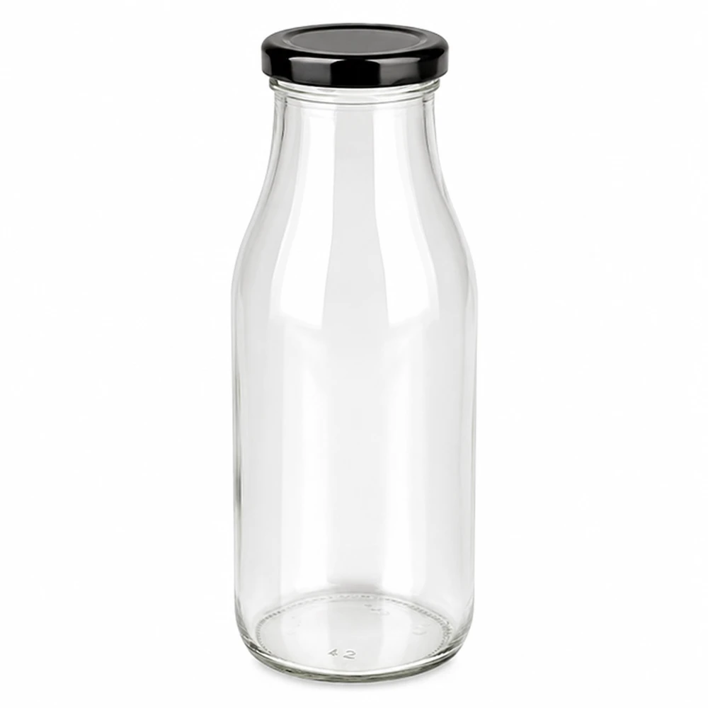 263ml Flasche mit BasicSeal Deckel schwarz UNiTWIST Leere 263ml Glasflasche mit schwarzem BasicSeal Schraubdeckel für Getränke und Aufbewahrung