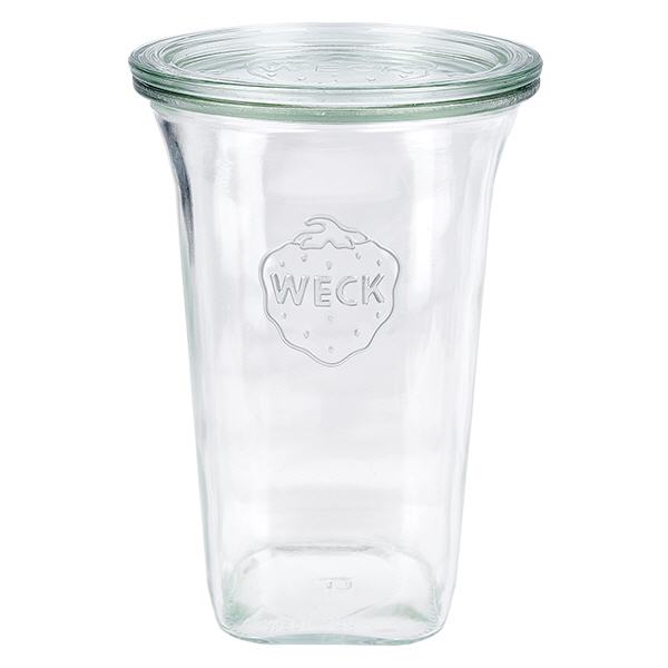 795ml Quadroglas mit Glasdeckel WECK RR100