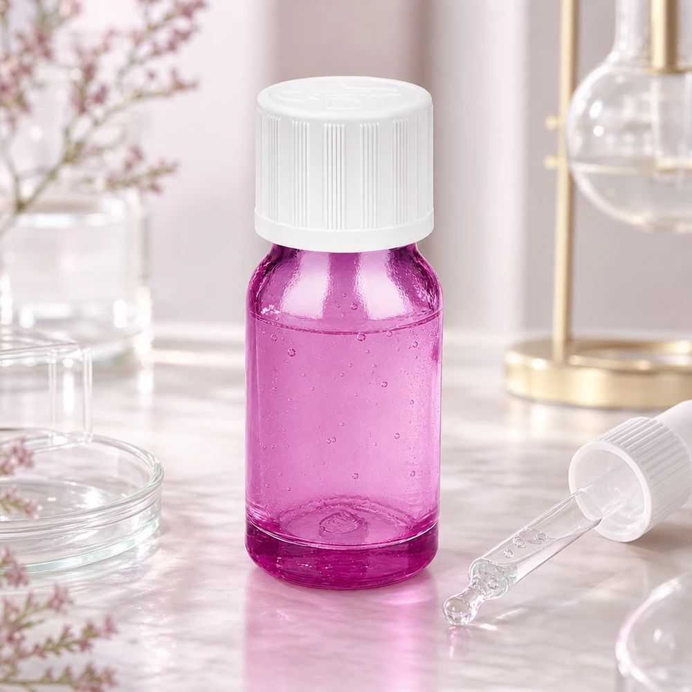 10ml Tropfflasche 1.2mm weiß Standard Kindersicher PurpleLine.UT18/10 Violette 10ml Tropfflasche mit Standardgewinde UT18/10 für professionelle Anwendung