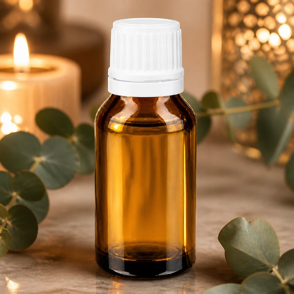 Apothekerflasche 15ml Braunglas mit kindersicherem weißen Originalitätsverschluss