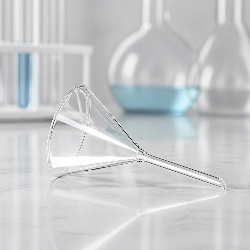Trichter ø100mm Kalk-Soda, Winkel 60°, Kurzstil Hitzebeständiger Trichter aus Kalk-Soda-Glas mit optimaler Trichterform für hohe Temperaturen